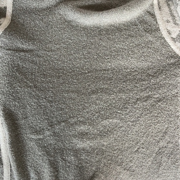 Prana gray and white waterfall geometric asymmetrical open front cardigan. - Picture 15 of 16